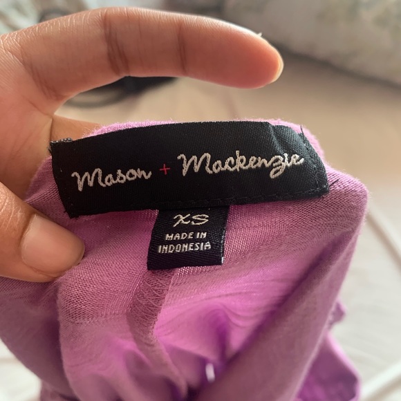 Purple Juniors Lace Crochet Cold Shoulder Top - Picture 4 of 5